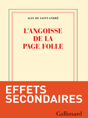 cover image of L'angoisse de la page folle